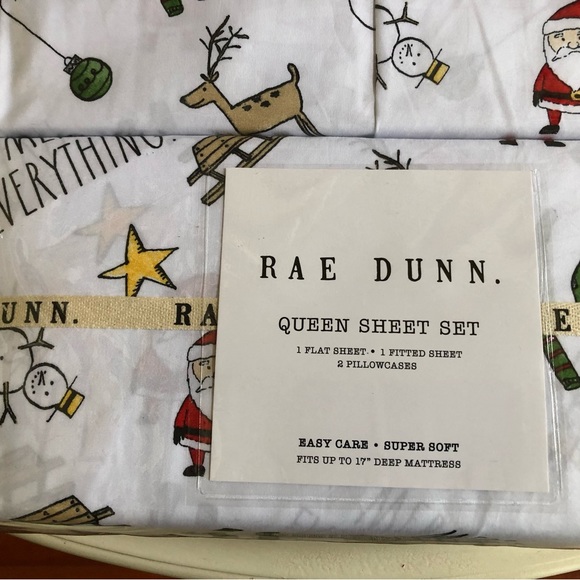 Rae Dunn Bedding Rae Dunn Merry Everything Christmas Queen Sheet